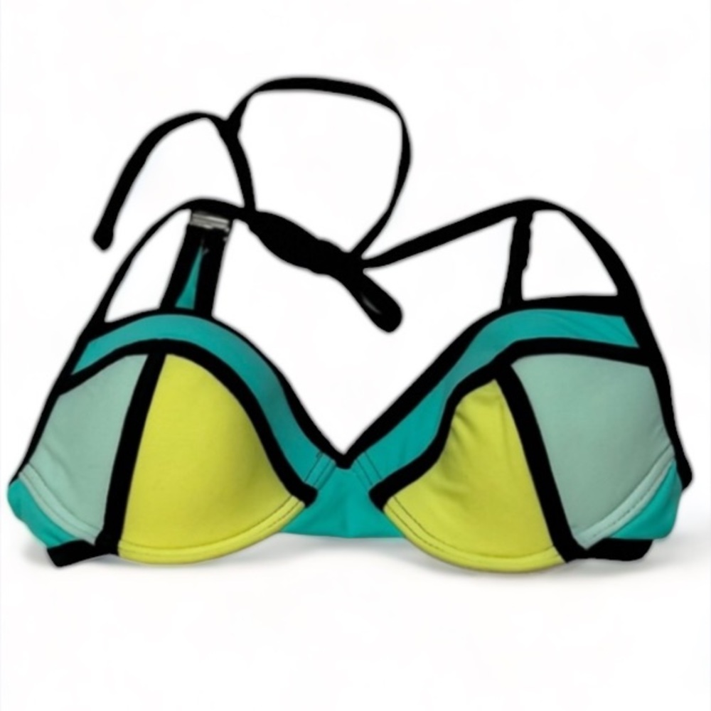 Xhilaration Block Pattern Bikini Swim Suit Top Ladies Size Small NWOT